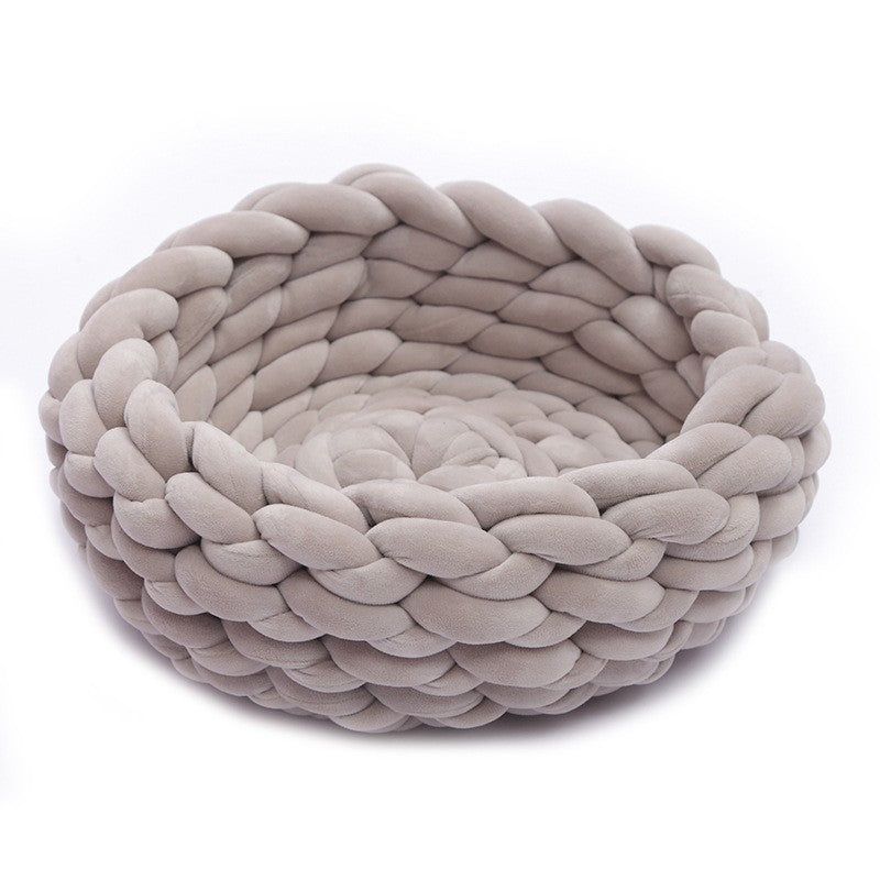 Lisslune | SNUGWOOL – Soft Woolen Basket for Pets with High Edge Support