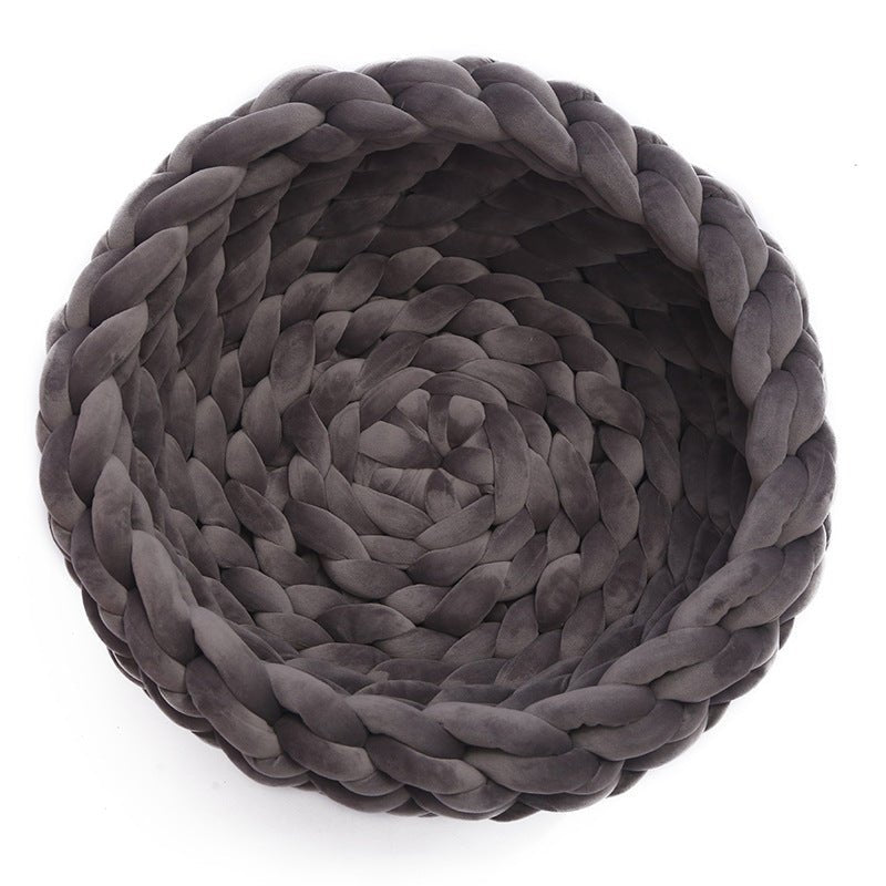 Lisslune | SNUGWOOL – Soft Woolen Basket for Pets with High Edge Support