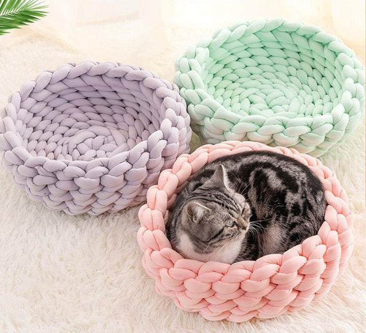 Lisslune | SNUGWOOL – Soft Woolen Basket for Pets with High Edge Support