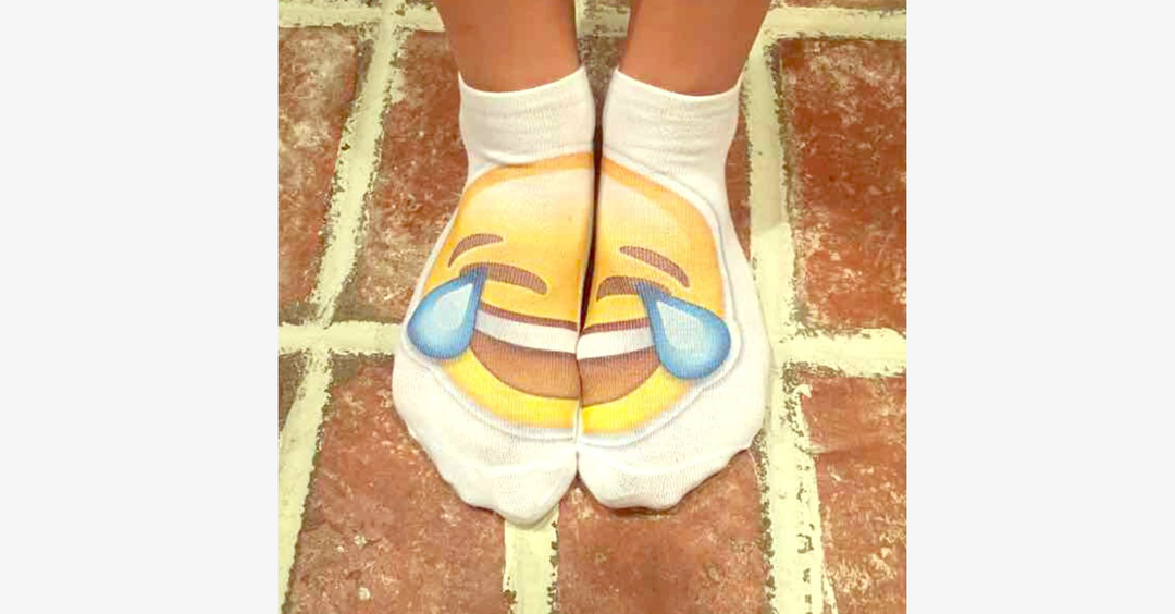 Lisslune | 3D smiling emoji fashion one-sided print cotton socks