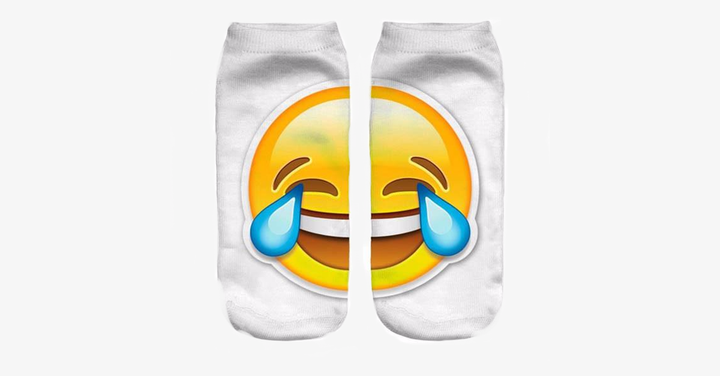 Lisslune | 3D smiling emoji fashion one-sided print cotton socks