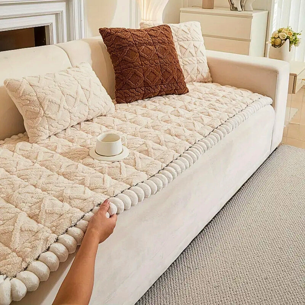Lisslune | Snuggle Sherpa Plush Sofa Protector Cover