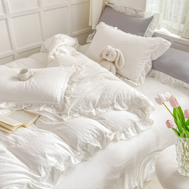 Rynx | Soft crumpled ruffled blanket set