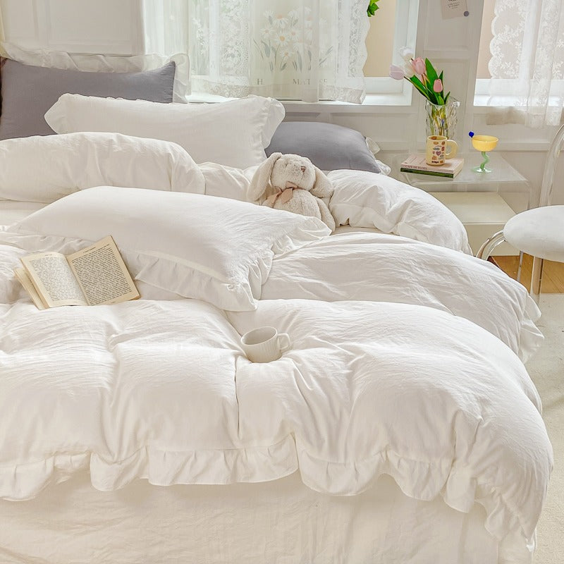 Rynx | Soft crumpled ruffled blanket set