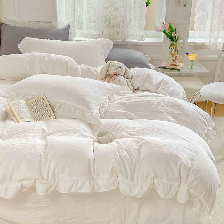 Rynx | Soft crumpled ruffled blanket set