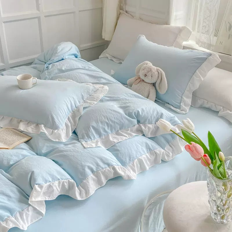 Rynx | Soft crumpled ruffled blanket set
