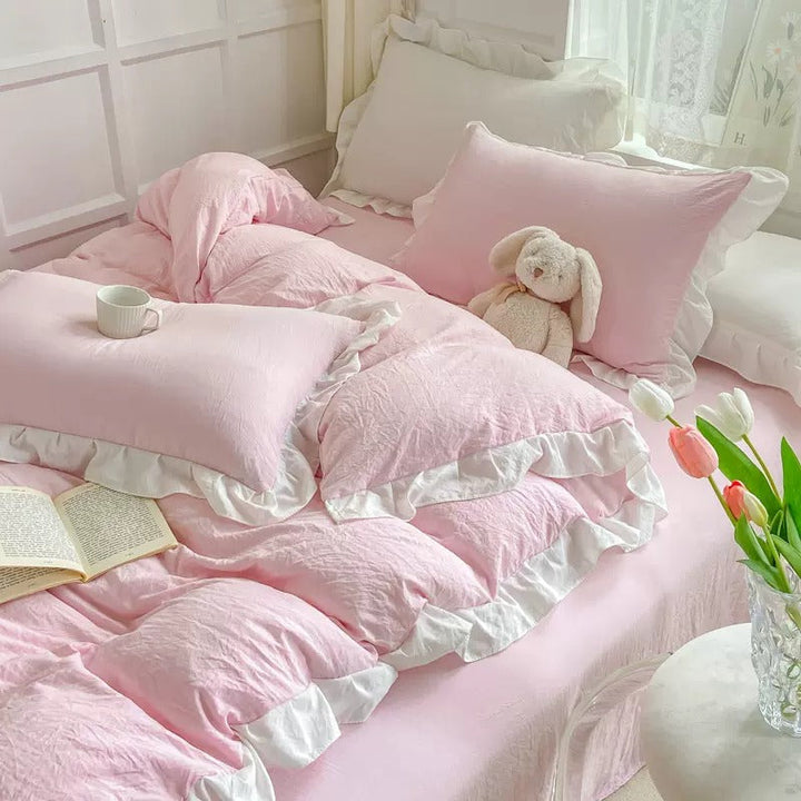 Rynx | Soft crumpled ruffled blanket set