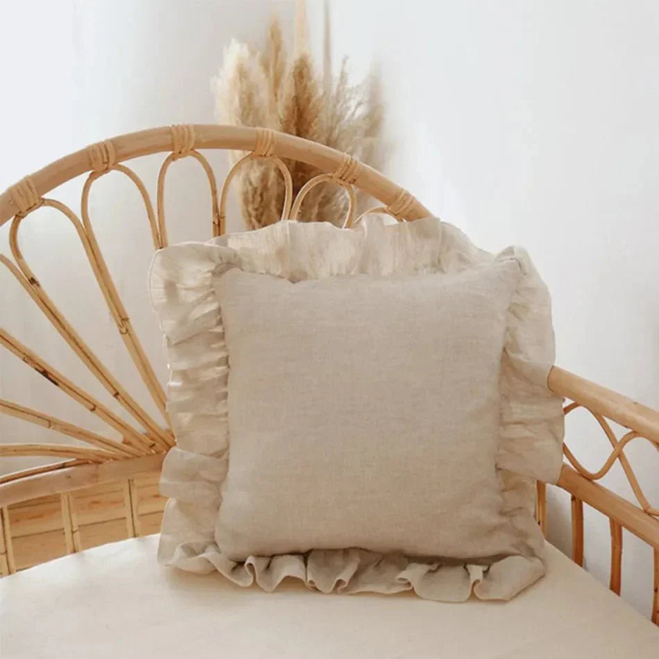 Lisslune | Soft Linen Ruffle Pillowcase