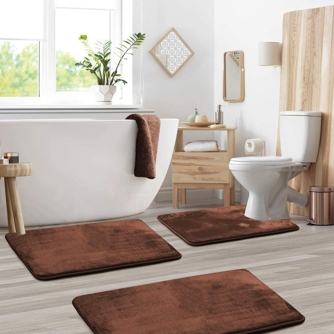 Lisslune | SoftStep Luxe – Memory Foam Bath Mat 3-Piece Set