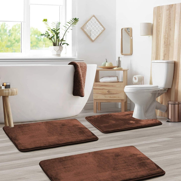Lisslune | SoftStep Luxe – Memory Foam Bath Mat 3-Piece Set