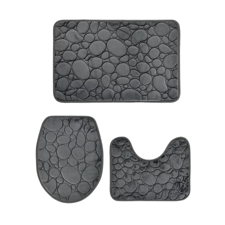 Lisslune | Softura – 3-Piece Non-Slip Bathroom Mat Set with Comfort & Style