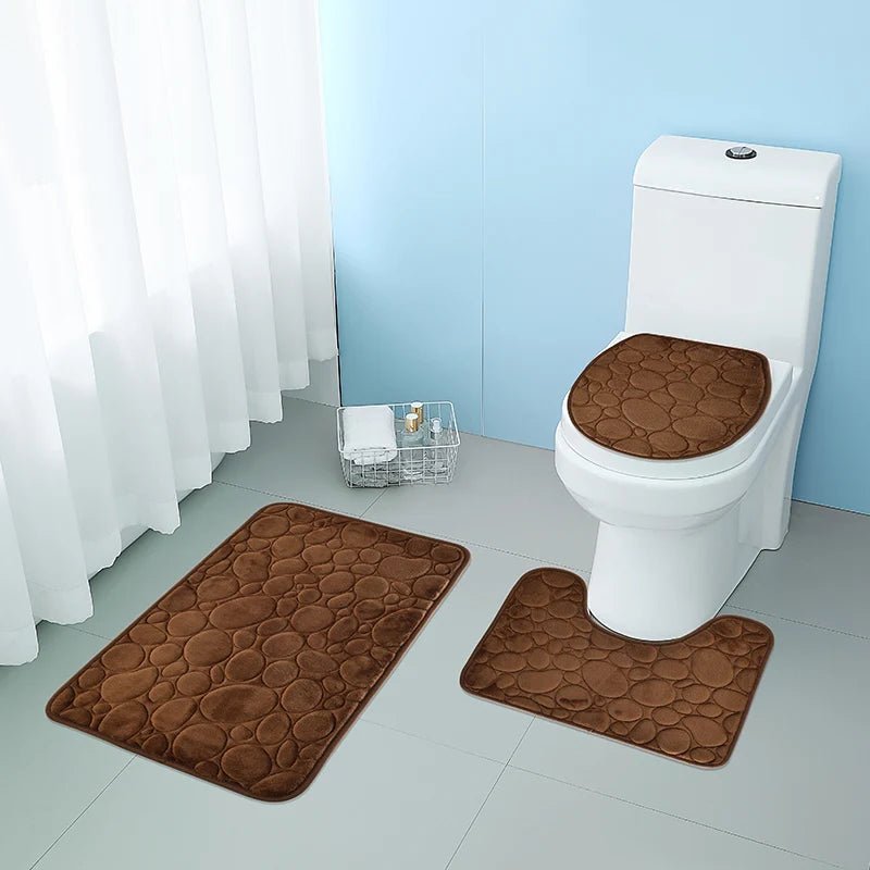 Lisslune | Softura – 3-Piece Non-Slip Bathroom Mat Set with Comfort & Style