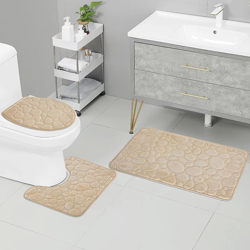 Lisslune | Softura – 3-Piece Non-Slip Bathroom Mat Set with Comfort & Style
