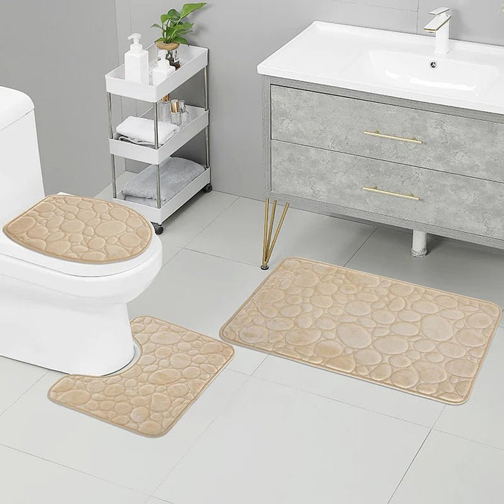 Lisslune | Softura – 3-Piece Non-Slip Bathroom Mat Set with Comfort & Style