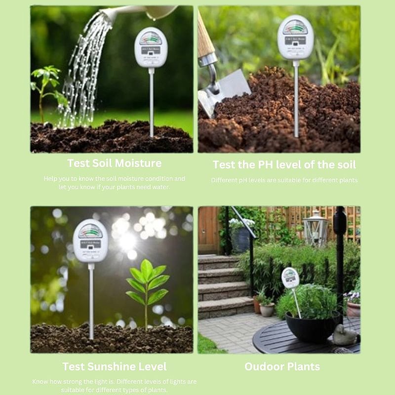 Lisslune | 4-In-1 Smart Soil Meter for Precise Plant Care Monitoring