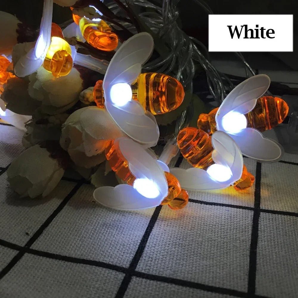 Lisslune | Solar Honey Bee String Lights - Waterproof Lights for Garden, Christmas, Wedding, Party Outdoor Lighting