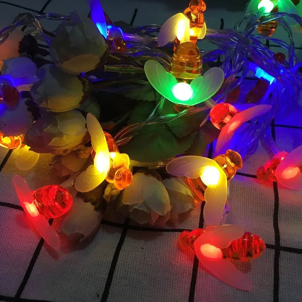 Lisslune | Solar Honey Bee String Lights - Waterproof Lights for Garden, Christmas, Wedding, Party Outdoor Lighting