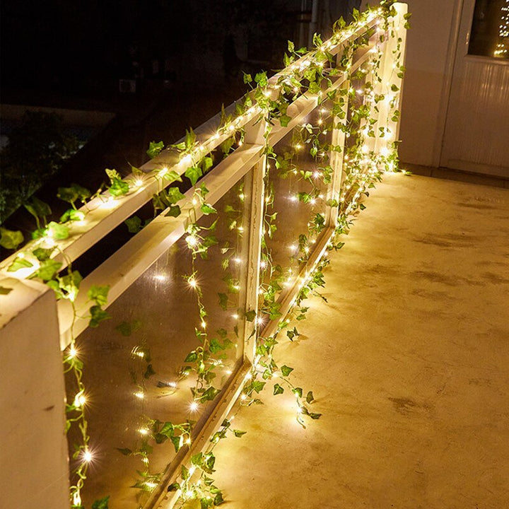 Lisslune | IvyGlow Solar Light Chain Ivy | Waterproof | LED Mood Light for Garden & Balcony | Decor for Outdoor Areas