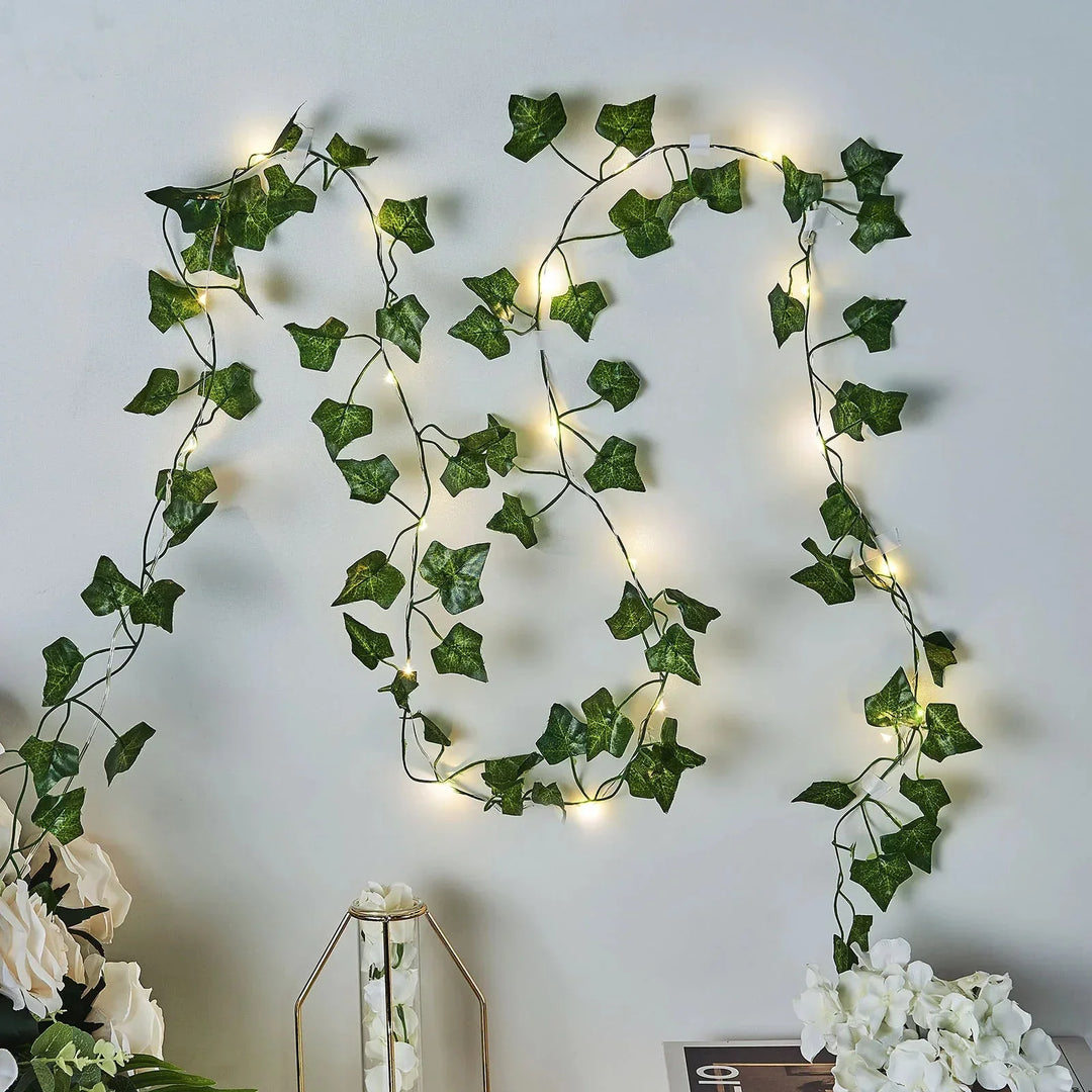 Lisslune | IvyGlow Solar Light Chain Ivy | Waterproof | LED Mood Light for Garden & Balcony | Decor for Outdoor Areas