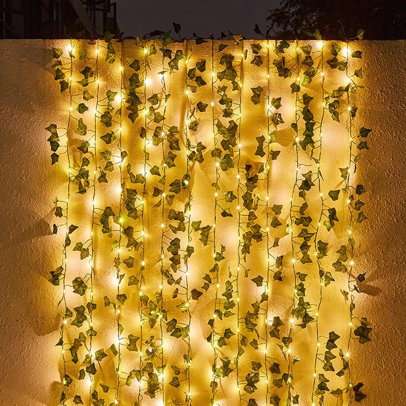 Lisslune | IvyGlow Solar Light Chain Ivy | Waterproof | LED Mood Light for Garden & Balcony | Decor for Outdoor Areas