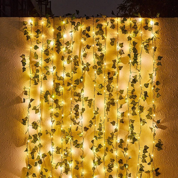 Lisslune | IvyGlow Solar Light Chain Ivy | Waterproof | LED Mood Light for Garden & Balcony | Decor for Outdoor Areas