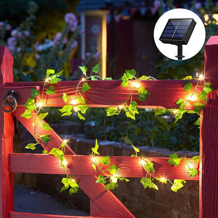 Lisslune | IvyGlow Solar Light Chain Ivy | Waterproof | LED Mood Light for Garden & Balcony | Decor for Outdoor Areas
