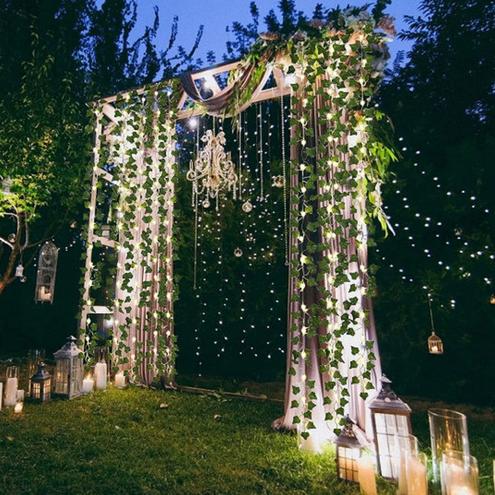 Lisslune | IvyGlow Solar Light Chain Ivy | Waterproof | LED Mood Light for Garden & Balcony | Decor for Outdoor Areas