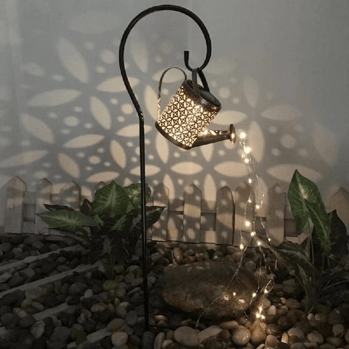 Lisslune | Solar Watering Can Lamp – Wrought Iron Garden Light with 36 Warm LEDs for Magical Outdoor Ambience