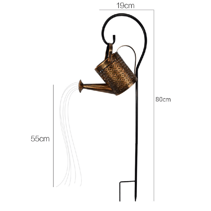 Lisslune | Solar Watering Can Lamp – Wrought Iron Garden Light with 36 Warm LEDs for Magical Outdoor Ambience