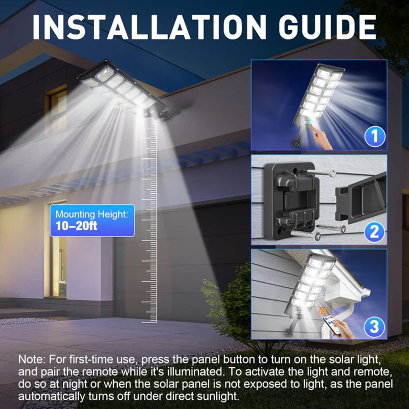 Lisslune | High-Powered 250W LED Solar Street Light with Motion Sensor
