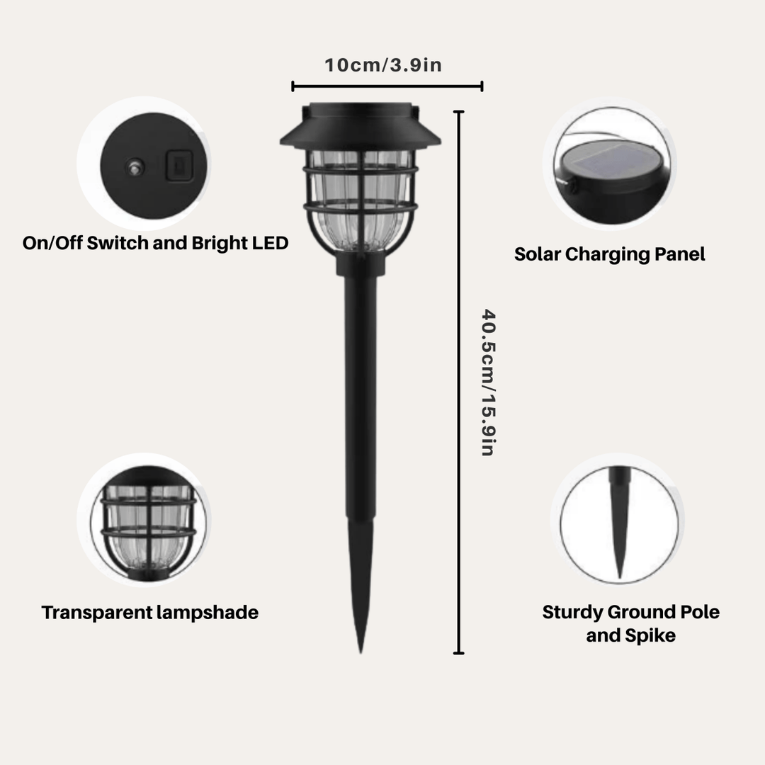 Lisslune | SOLARSPIKE – 2 Pack Solar Powered Pathway Lights for Outdoor Garden Illumination