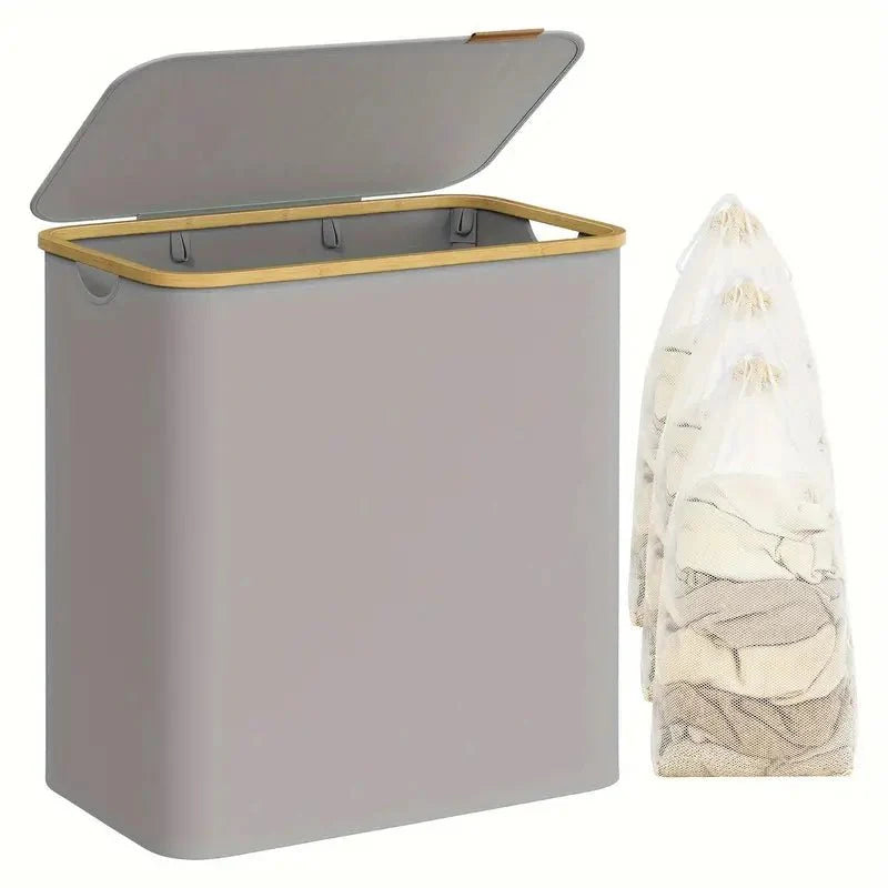 Lisslune | SortiSpace Laundry Basket – 150L Foldable Laundry Basket with 2 Compartments