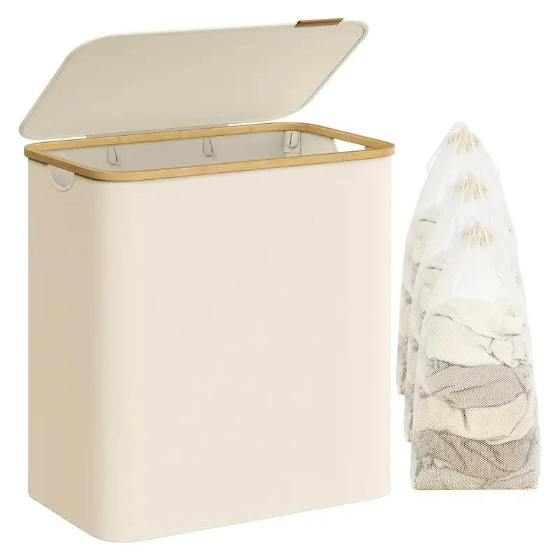 Lisslune | SortiSpace Laundry Basket – 150L Foldable Laundry Basket with 2 Compartments