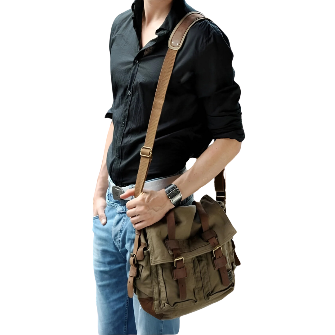 Lisslune | Spacious Men's Canvas Crossbody - UrbanTrail