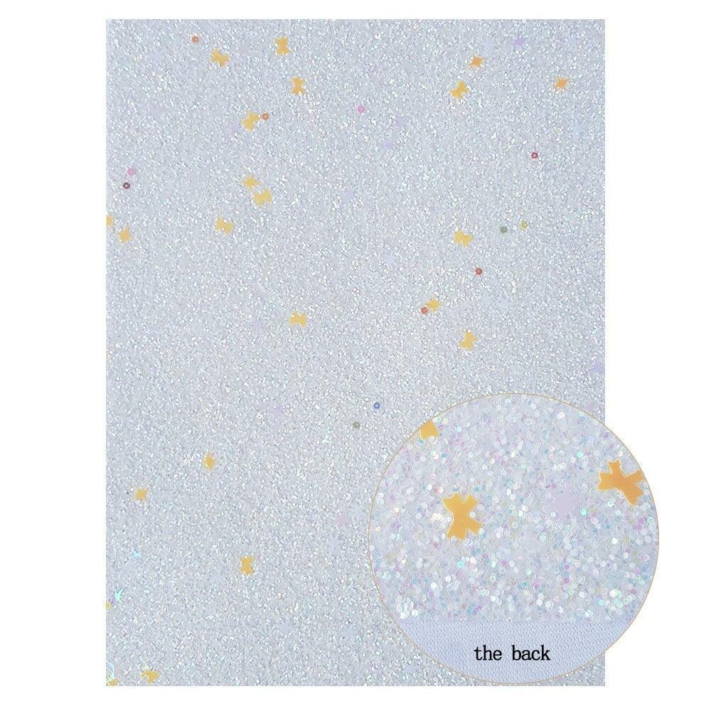 Lisslune | Sparkling White Glitter Fabric Crafting Set - DIY Kit for stunning artworks