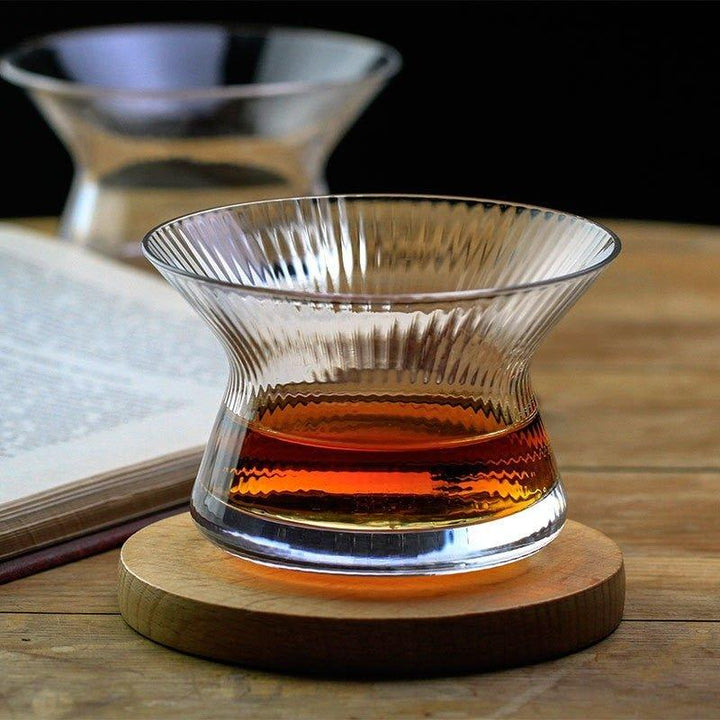 Lisslune | Rotating Mirror Glass - Rotating Whiskey Drinking Glass