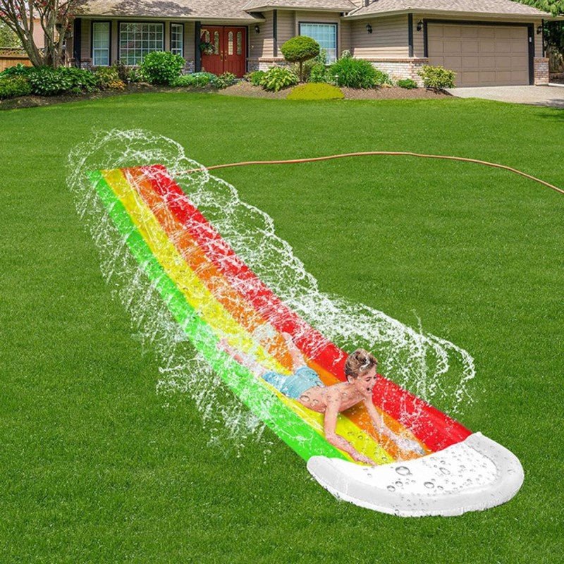 Lisslune | Splashrush Trail Water Slide – Extra-Long Garden Slip Fun with Colorful Rainbow Design