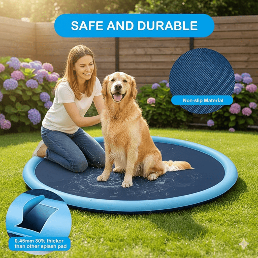 Lisslune | SPLASHZONE – Interactive Water Pad for Dogs with Sprinkler Cooling Fun