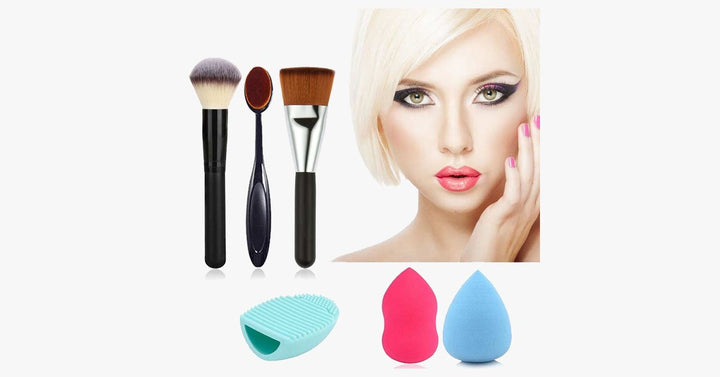 Lisslune | 6-piece Brush-Sponge Combo – Making Makeup Mixing Easy