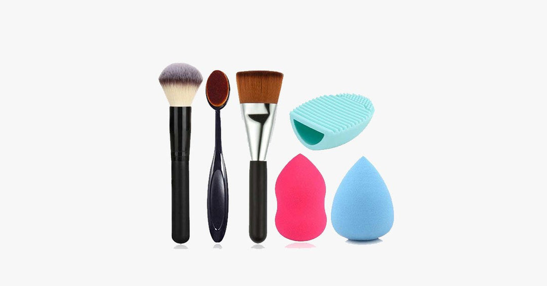 Lisslune | 6-piece Brush-Sponge Combo – Making Makeup Mixing Easy