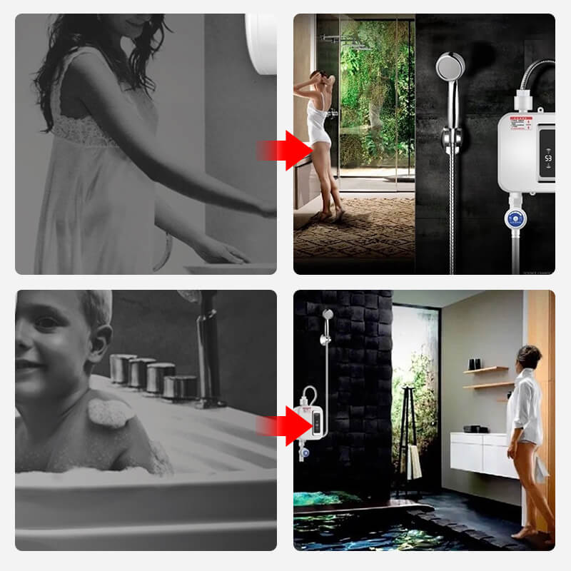 Lisslune | Instant Tankless Electric Water Heater | Unlimited Hot Water On Demand | Space-Saving & Energy Efficient