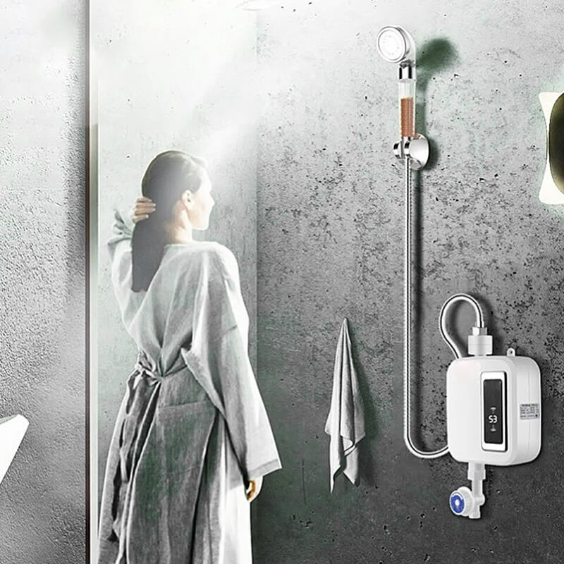 Lisslune | Instant Tankless Electric Water Heater | Unlimited Hot Water On Demand | Space-Saving & Energy Efficient