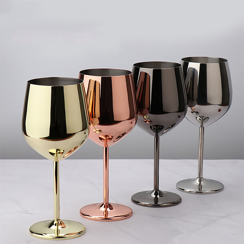 Lisslune | 500ml Stainless Steel Wine Glasses