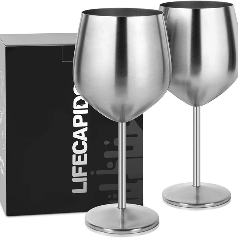 Lisslune | 500ml Stainless Steel Wine Glasses