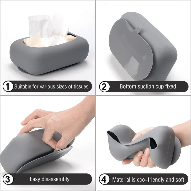 Lisslune | Household Silicone Suction Cup Tissue Box