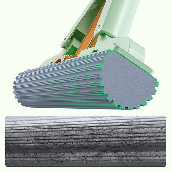 Lisslune | Absorbent Folding Squeeze Sponge Mop with Brush