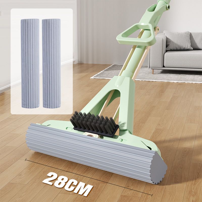 Lisslune | Absorbent Folding Squeeze Sponge Mop with Brush