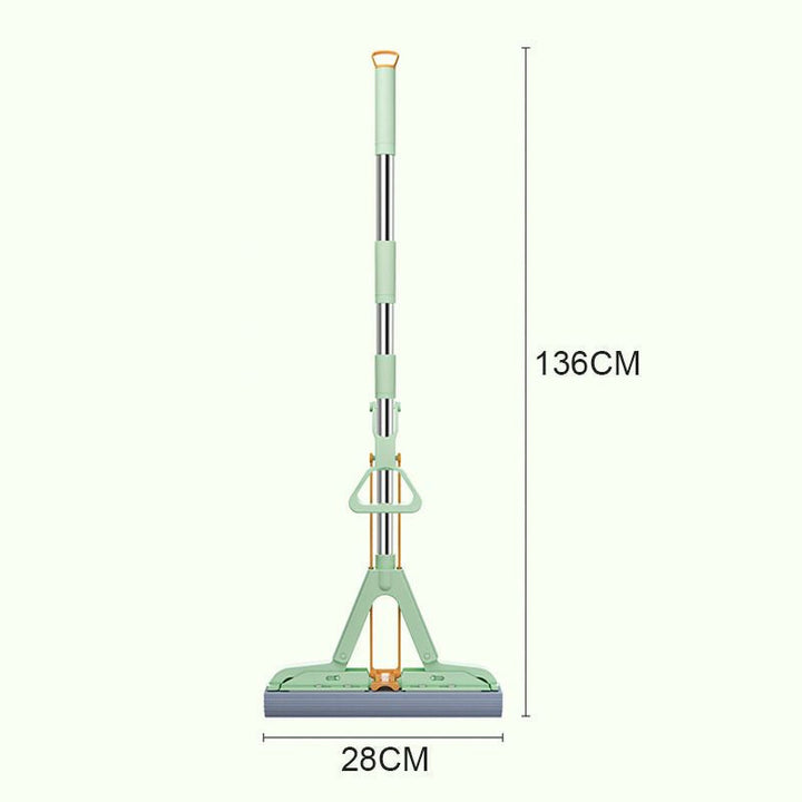 Lisslune | Absorbent Folding Squeeze Sponge Mop with Brush