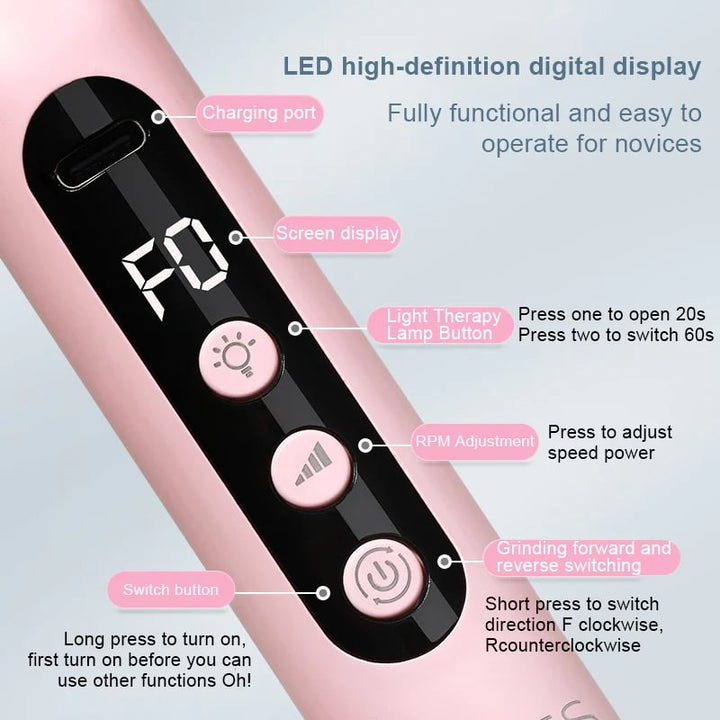 Lisslune | 2 IN 1 GRINDING AND MANICURE TOOL WITH LED LIGHT