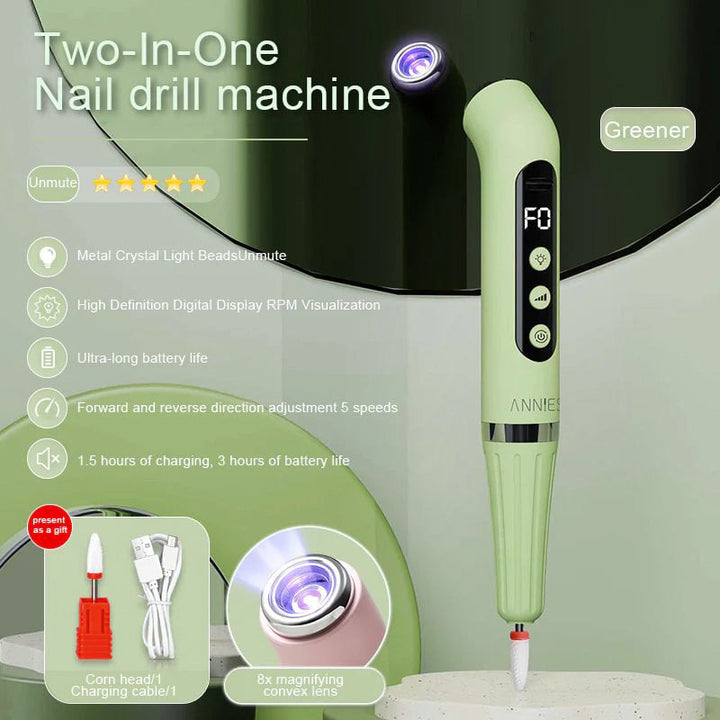 Lisslune | 2 IN 1 GRINDING AND MANICURE TOOL WITH LED LIGHT